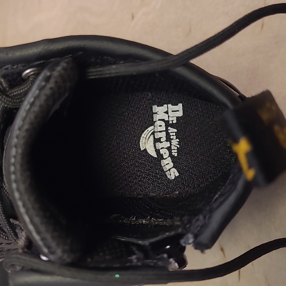 Dr. Martens Zipper Lace-Up Kids Black Leather Boots - Picture 9 of 10